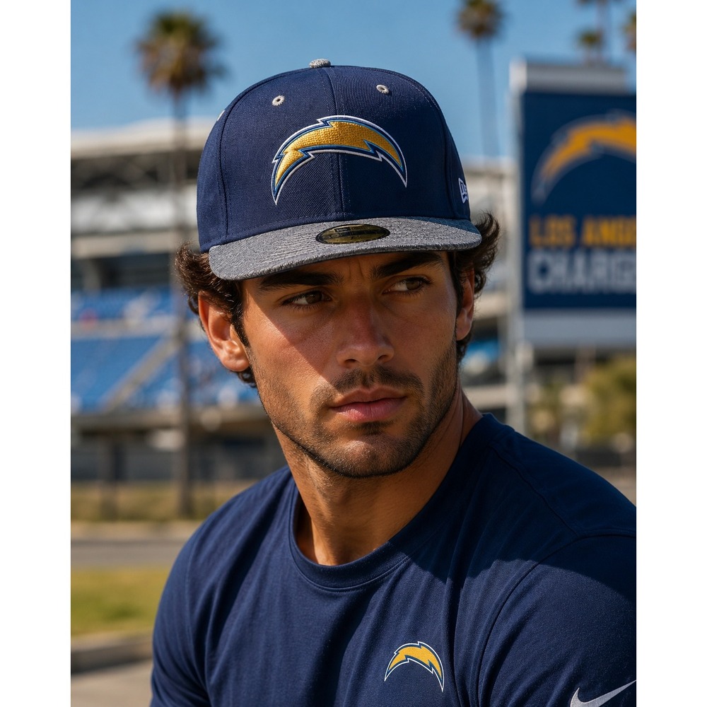 New Era 59FIFTY Los Angeles Chargers NFL Fitted Hat Navy Grey 7 5/8